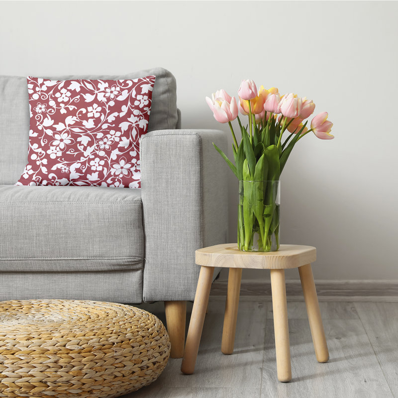 Coussin décoratif Evelyn, 16 po x 16 po, Rouge
