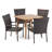 4 - Person Acacia Wicker Patio Dining Set with Square Table