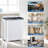 Portable Washing Machine with Drying Rack and 10 Hangers, 32lbs Mini Compact Laundry Washing Machine, Twin Tub 20lbs Washer & 12lbs Spinner, Clothes Washer Machine for Apartment, Dorm, RV, Black