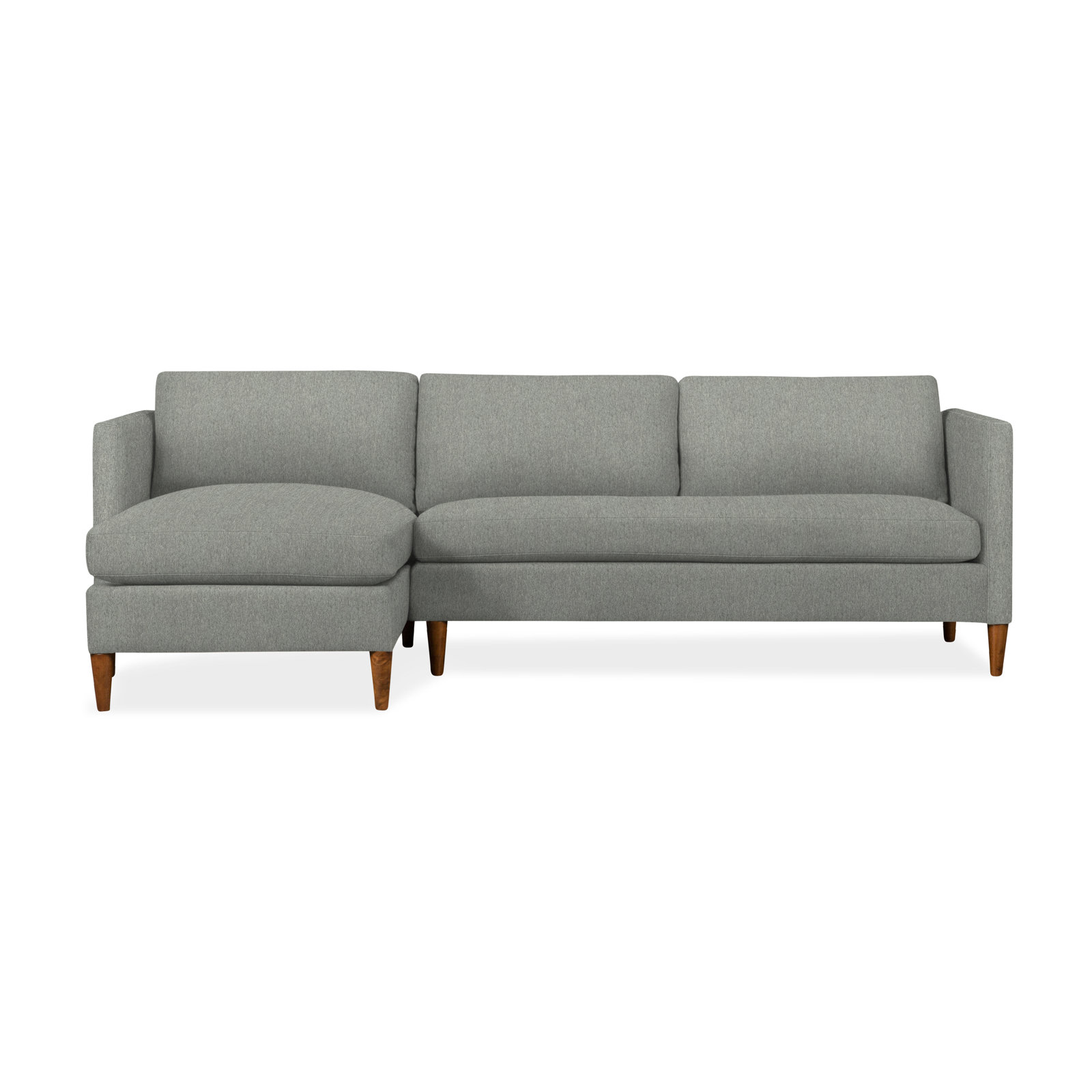 Clifford Chaise Sectional, Left Hand Facing, Ticket Smoke Heathered Basketweave