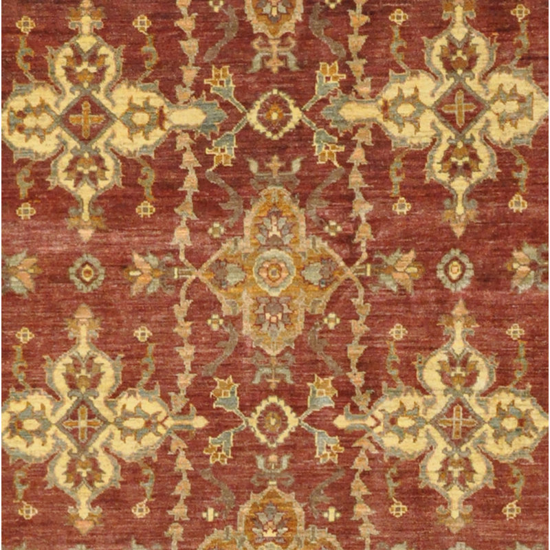 Tapis oriental rouge / jaune en laine noué à la main Faith-Marie