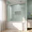 60 in. W x 60 in. H Double Sliding Framed Shower Door in Brushed Nickel Finish with 5/16 Inch Thick Clear Tempered Glass and Stainless Steel Handle-134905762