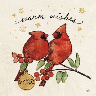 «Christmas Lovebirds», reproduction encadrée