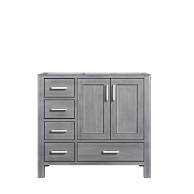 Meuble-lavabo gris patiné 36 po X P 22 po D, décalage à droite