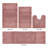 Granada Premium 100% Cotton 2155 GSM 4-Piece Bath Rug Set, OEKO-TEX® Certified, Non-Slip Spray Latex Backing, Plush Tufted, Super Absorbent, Machine Washable Bathroom Rugs for Bathroom, Shower, Tub & Vanity, Pink-2067803385-2067894052
