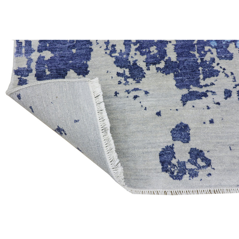 Abstract Area Rug in Blue, Rectangle 8' x 10'