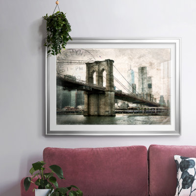 NY Brooklyn Bridge, reproduction encadrée sur papier