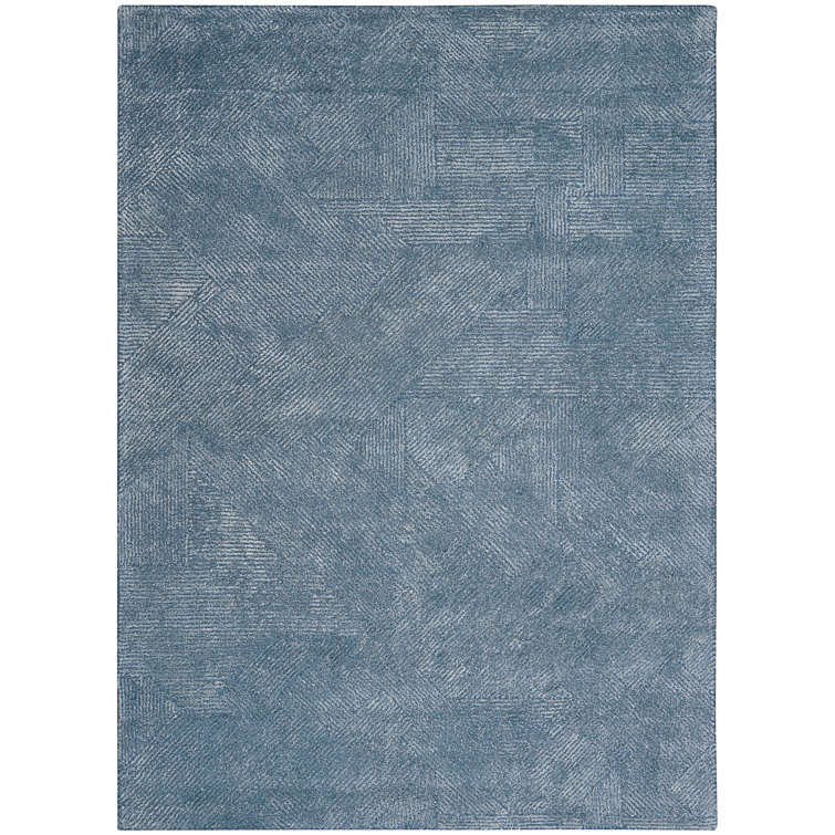 Chrisly Geometric Area Rug in Blue