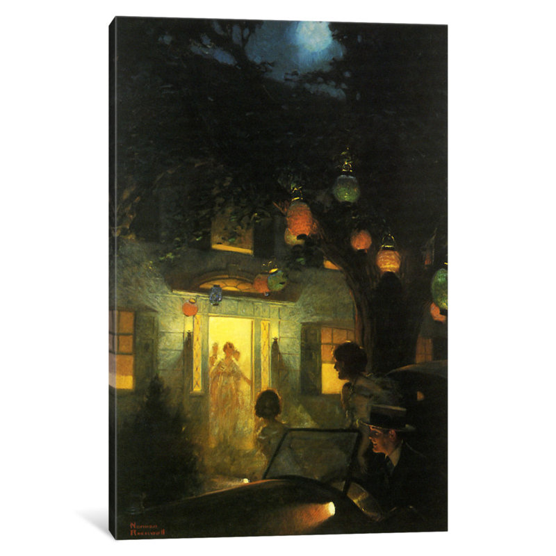 «And the Symbole of Welcome is Light» par Norman Rockwell, reproduction d'art sur toile tendue, H 40 po x l 26 po x P 1,5 po