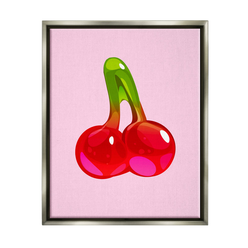 «Cherry Gummy Candy», impression encadrée sur bois, H 21 po x l 17 po x P 1,7 po, Cadre flottant gris lustré
