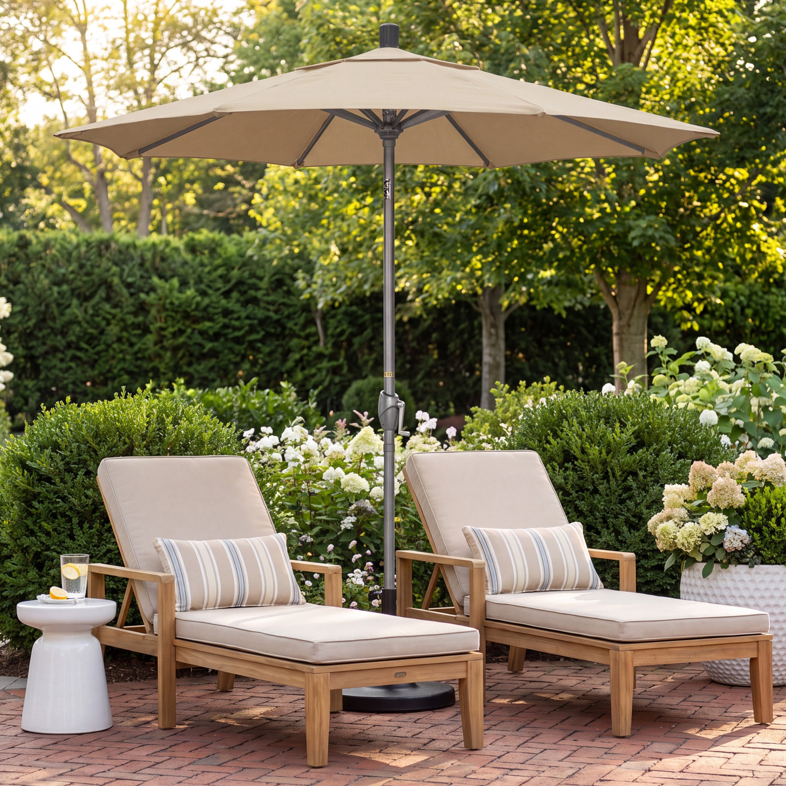 Pacific Trail Series 90'' Outdoor Umbrella, Antique Beige