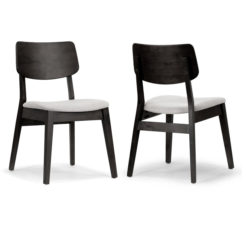 Chaise d'appoint Baebel, Cadre noir délavé avec siège gris
