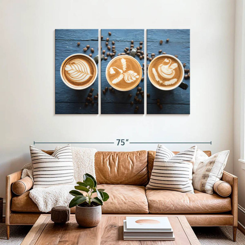 Yarlin Latte And Coffee Beans, 36" H x 57" W