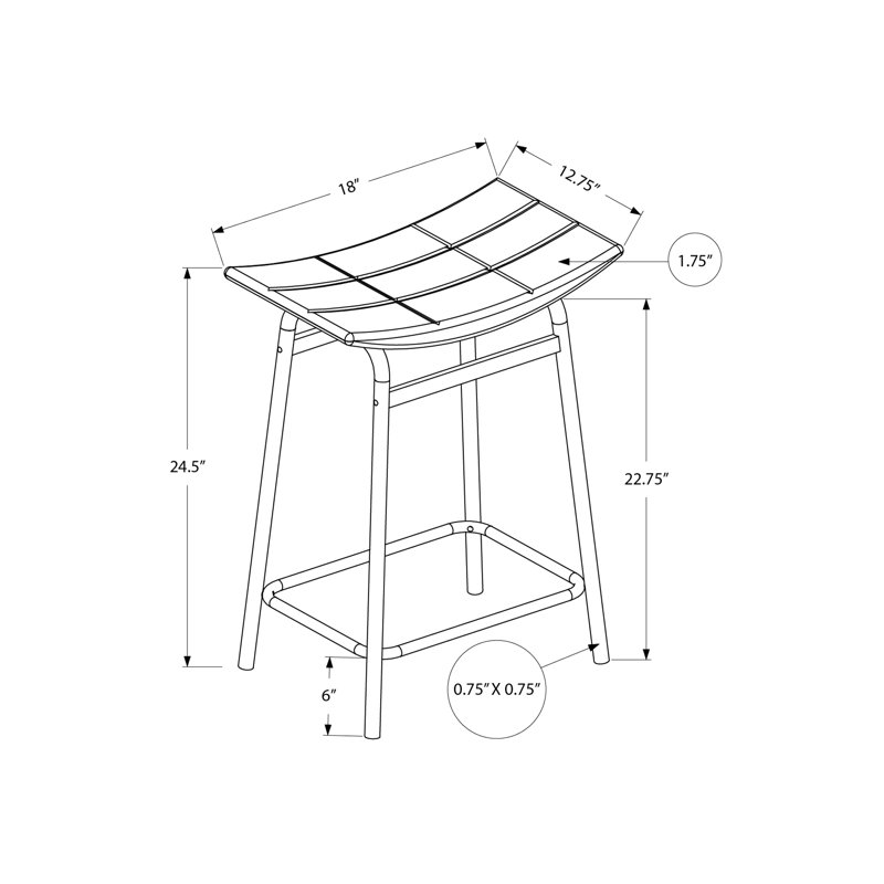 Tabouret de bar, hauteur de comptoir, ensemble de 2, chaises de cuisine, Noir