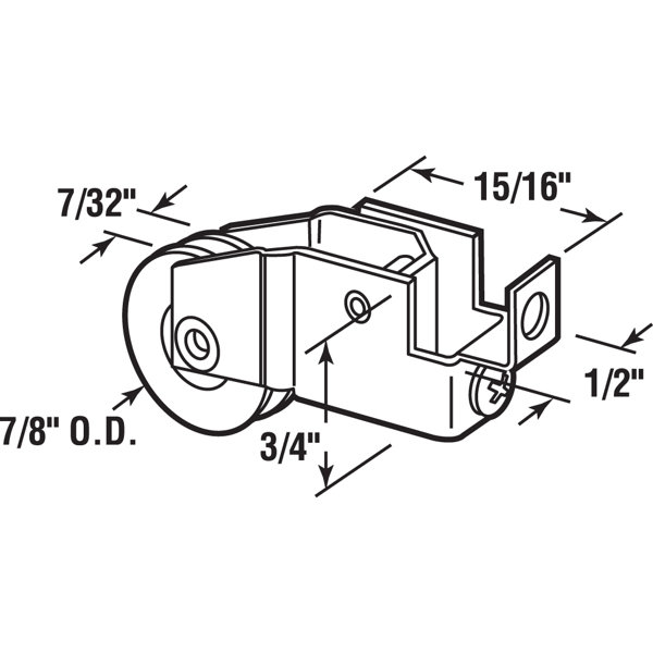 Prime-Line 27/32 in., Sliding Window Roller Assembly with Steel Ball ...