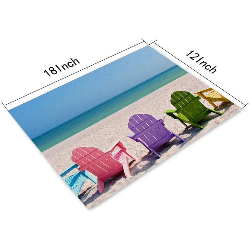 Ensemble de 4 napperons de plage, belle plage et cha ...