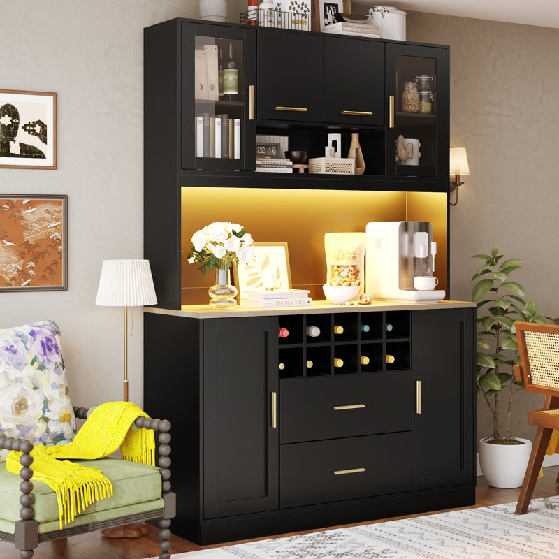 180cm Kitchen Pantry, Black