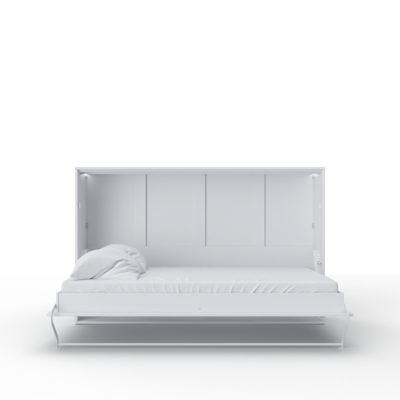 Aubri Murphy Bed, White/Light Brown, Double