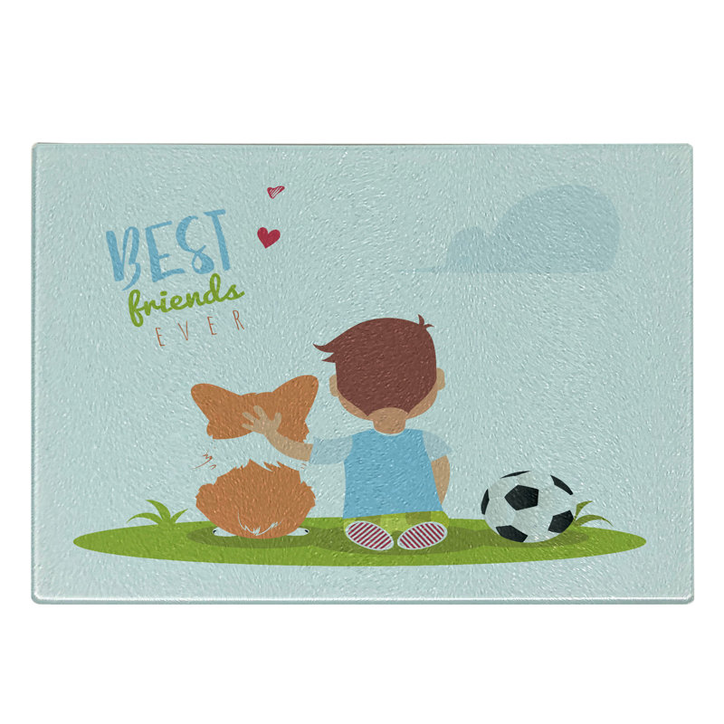 Multicolore planche à découper en verre trempé Ambesonne Best Friend