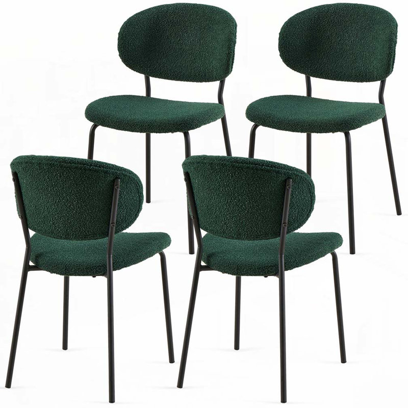 Chaises de salle à manger Boucle, Vert foncé