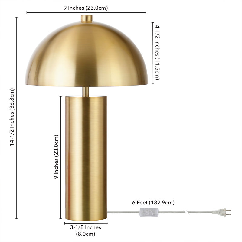 York 15" Tall Mini Lamp with Metal Shade, Gold
