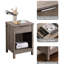 Table de chevet de chambre à coucher avec tiroir et tablette ouverte - Design gris rustique, construction, installation rapide, couleur haute de 23,18 pouces, parfaite pour