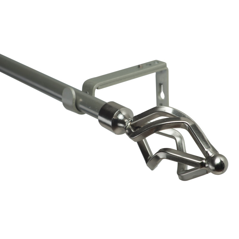 Tringle à rideaux simple réglable Genest, H 2 po x L 48 po x P 4,5 po, Argent
