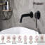 Robinet de salle de bain mural, or brossé, 2 trous, poignée en zinc, robinet à fixation dorée de qualité durable, utilisation, levier simple portée de 7,95 po, conception flexible-128134527