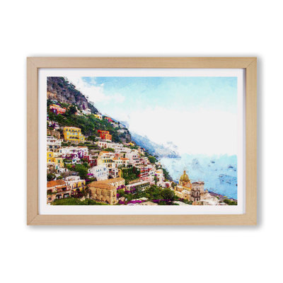 Positano on the Almalfi Coast in Italy - Framed Print