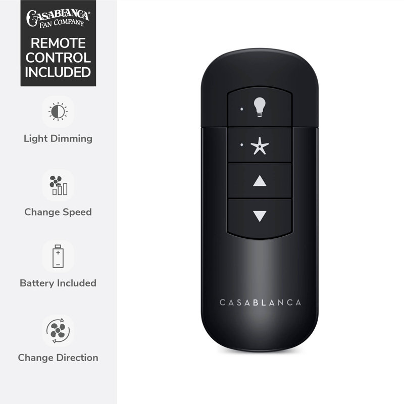 Casablanca 52 inch Coveview ENERGY STAR® Damp Rated Ceiling Fan with LED Light Kit and Wall Control and Handheld Remote, 52