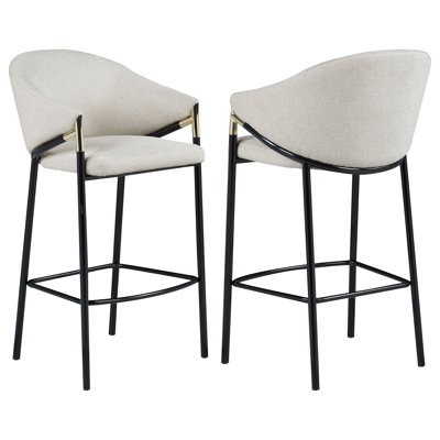  Chadwick Fabric Upholstered Bar Chair Beige (Set of 2)