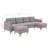 110" L-Shape Convertible Sectional Sofa Couch With Movable Ottoman, 5-Seat Couch With Chaise, Velvet Upholstered Sofa Couch-25860826