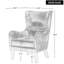Chaise cloutée à dossier haut, fauteuil, salon, bureau et chambre à coucher, ensemble de 2