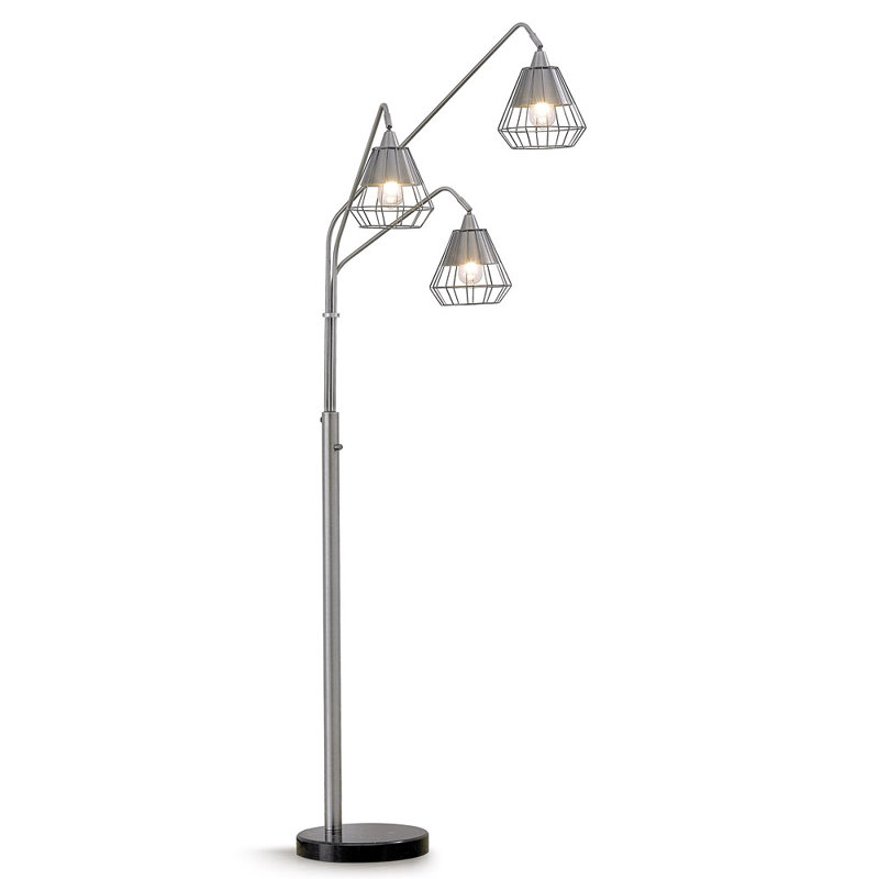 Michael 84'' Tree Floor Lamp, Brushed Metal/Black