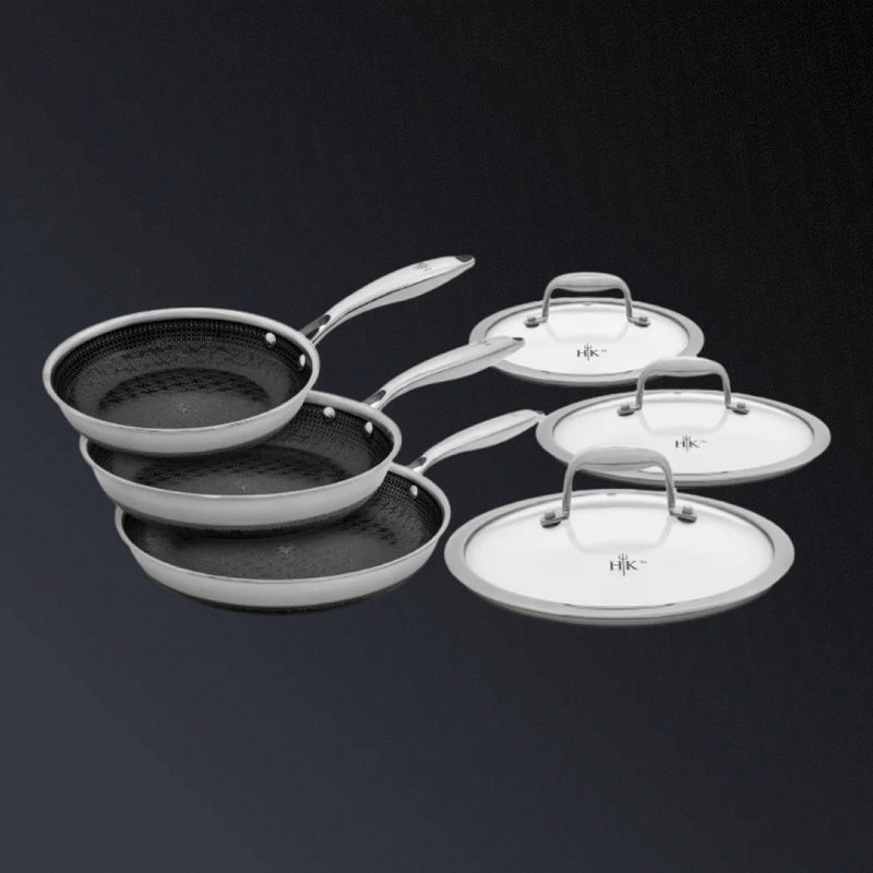 Ensemble de poêle à frire hybride 6 pièces avec couvercle Hell's Kitchen
