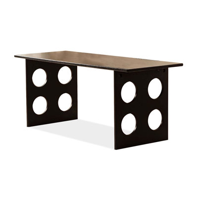 Bureaux rectangulaires noirs en bois massif