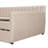 Full Size Upholstered Daybed With Trundle And Wood Slat Support, Beige
