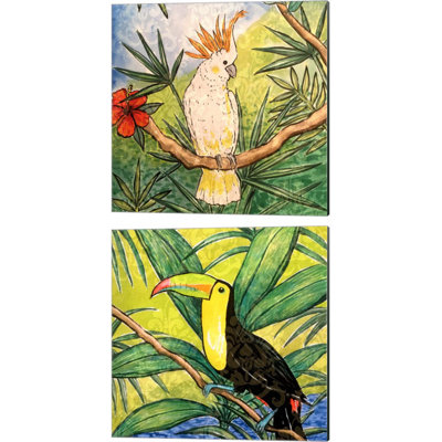 «Tropical Bird» par Nick Biscardi, art sur toile (ensemble de 2)