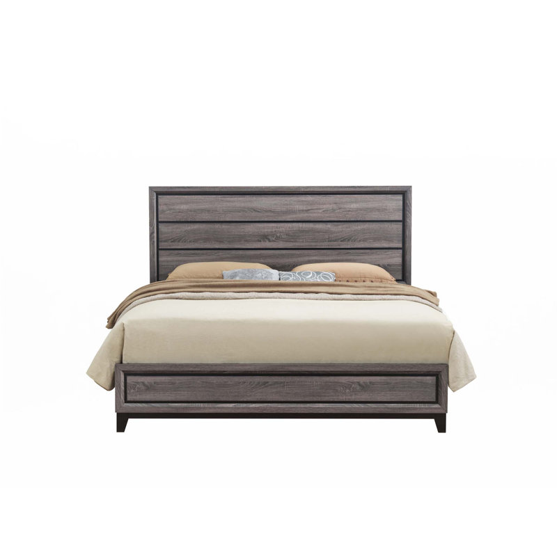 Lit plateforme, gris, Double