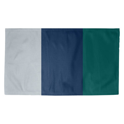 Tapis argent métallique/bleu marine/vert northwest tissé à plat Seattle