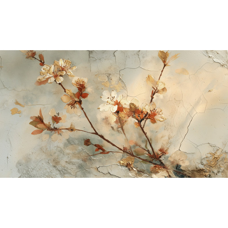 Papier peint floral, rouleau double amovible élégant et rétro, Non-Woven Nonpasted, 160"x108"