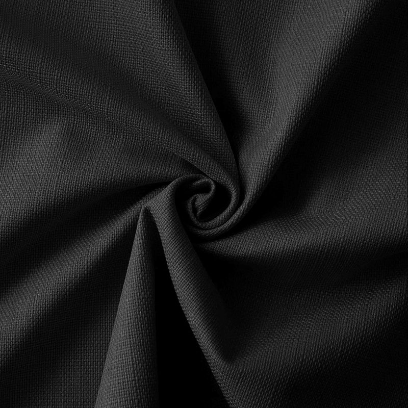Luxury Ready Made Blackout Eyelet Thermal Curtains (Set Of 2) , Black, 168cm Width x 228cm Drop