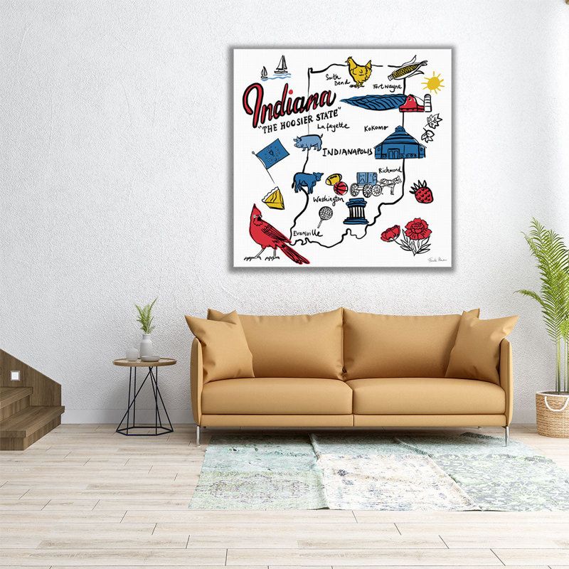 Indiana- Canvas Print Wall Art, 20" H x 20" W