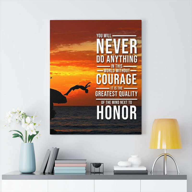 You Will Never Do Anything In This World Motivational Verse - Wrapped Canvas Print, 41cm H x 30cm W