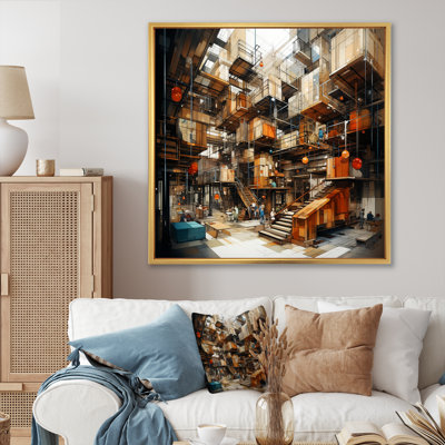 Dessin d'analyse d'un entrepôt sur toile