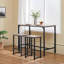 Ensemble de table de salle à manger 3 pièces, ensemble de table de pub industriel de 47,5 po, ensemble de 2 tables de cuisine à hauteur de comptoir avec tabourets de bar, pour petits espaces, appartement