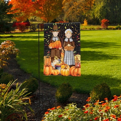 Pilgrims Thanksgiving Garden Flag
