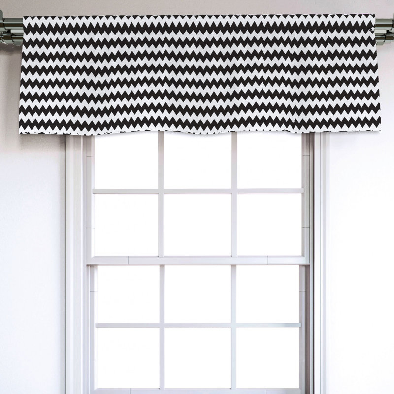 Sateen Chevron Ruffled Window Valance