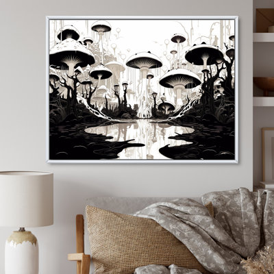 " Magical Mushroom Planet Retro Illustration "