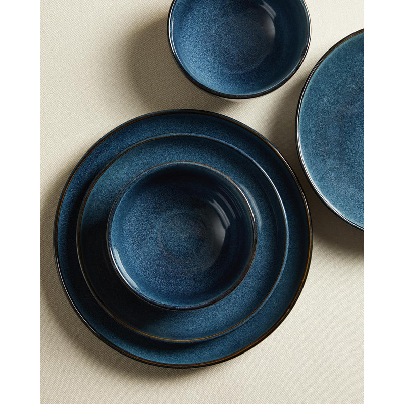 Service de table 16 pièces pour 4 personnes, Bleu étoilé